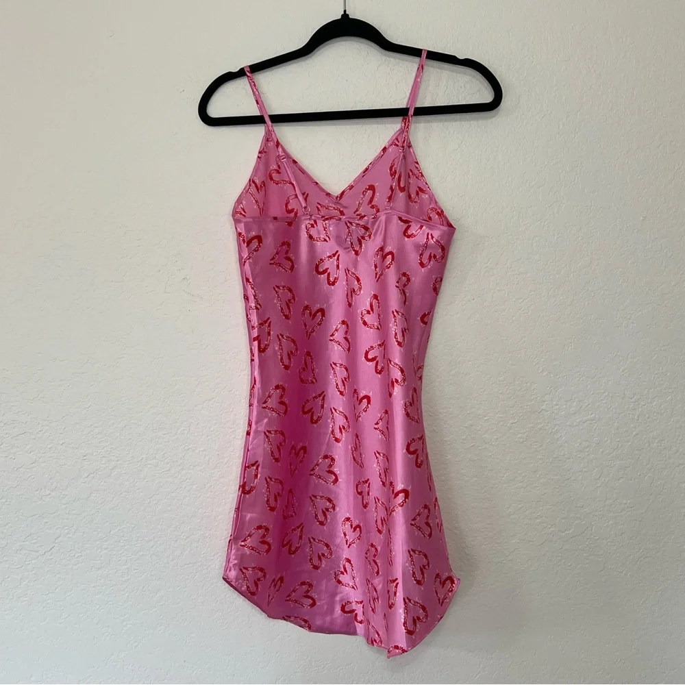 VTH Y2K Moon Dance Slip‎ Nightgown Pink Heart Valentine’s Day Women’s Size Small